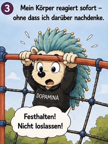 3. Mein Körper reagiert sofort - ohne dass ich darüber nachdenke.
Festhalten! Nicht loslassen!