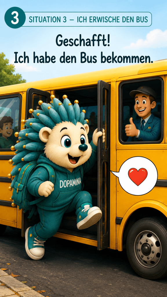 3 Situation 3 - Ich erwische den Bus
Geschafft! Ich habe den Bus bekommen.